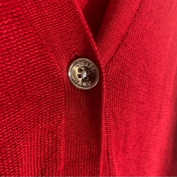 Chaps Women Cardigan Button Sweater V-neck Holly Red Medium - Picture 4 of 7